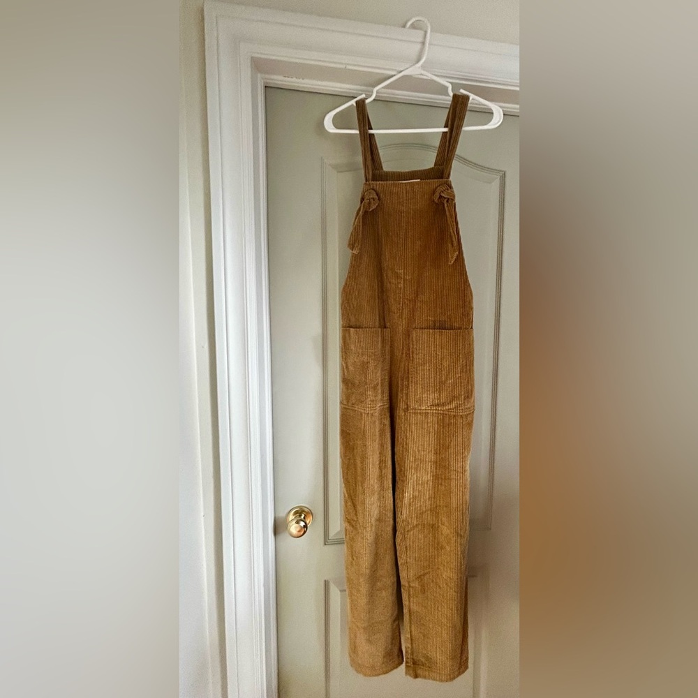 Eve Gravel Tan Corduroy Jumpsuit
